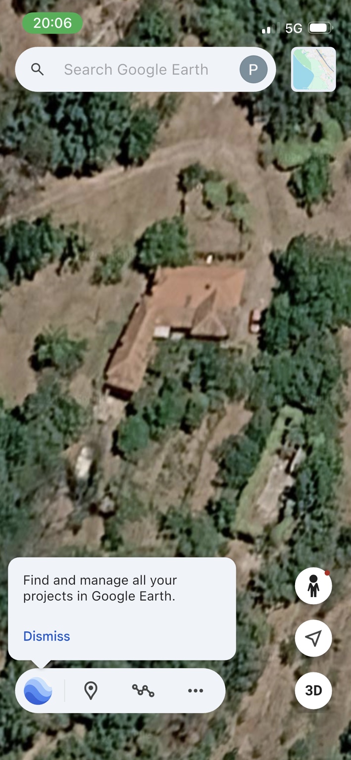 Aerial view of the property and land